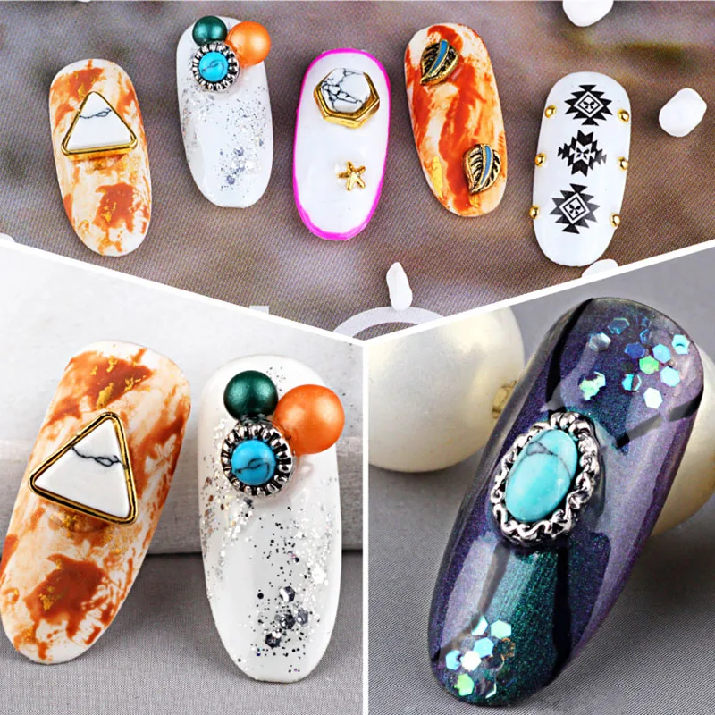Mtssii Стразы для украшения ногтей камни с металлическим краем шпильки для ногтей 3D драгоценные камни ювелирные изделия