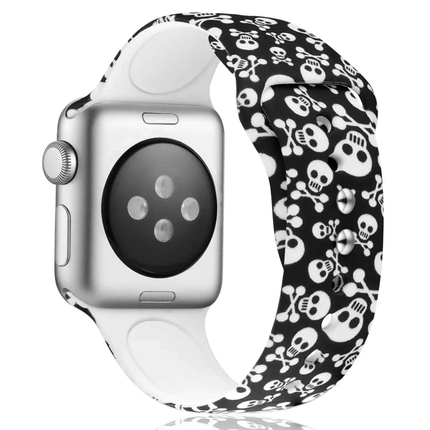 Apple Watch Band 42 мм 44 мм, череп Мягкие силиконовые Fadeless Печатные Сменные полосы для iWatch серии 1,2, 3,4