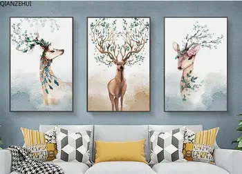 

DIY Diamond Embroidery,Round Diamond Hand painted watercolor elk Full rhinestone Diamond painting cross stitch,needlework