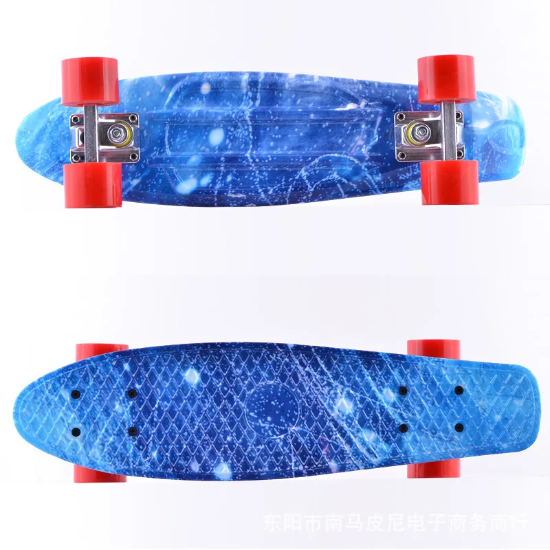 Galaxy Style Print 22 inch fish skate board mini cruiser Longboard