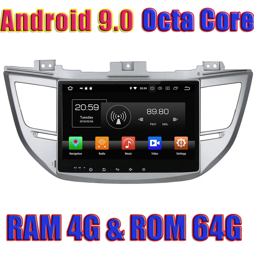 

WANUSUAL Octa Core Android 9.0 Car Media Center Autovideo Player For Hyundai IX35/Tucson 2015 GPS Navigation NO DVD 2 Din Radio