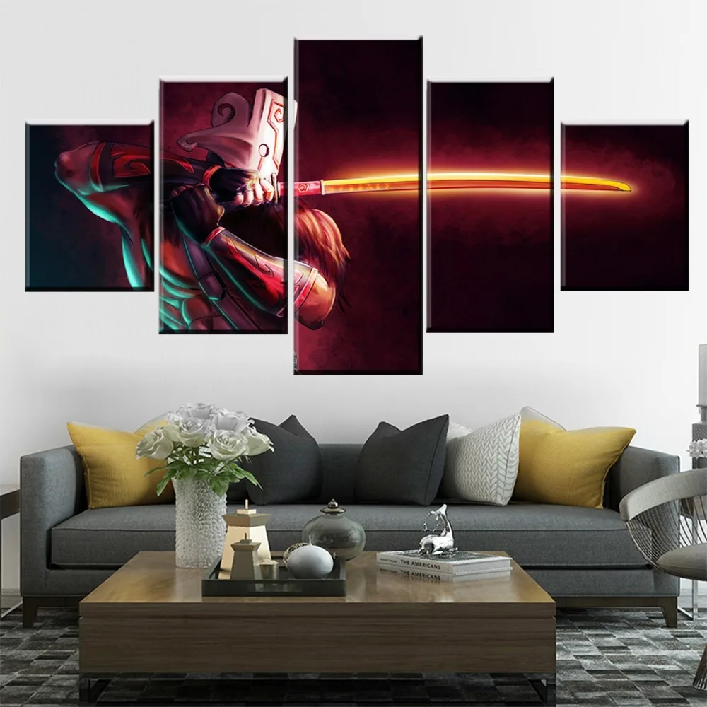  Modern Canvas Painting Modular Game Poster 5 Pieces 2 DotA Juggernaut Wall Art Home Decor Boys Room