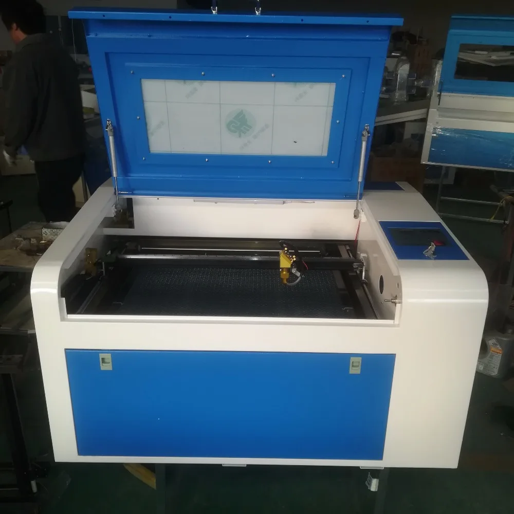 

Free shipping 4060 with CO2 50W laser cutter and laser engraving and cutting machine with linear rail