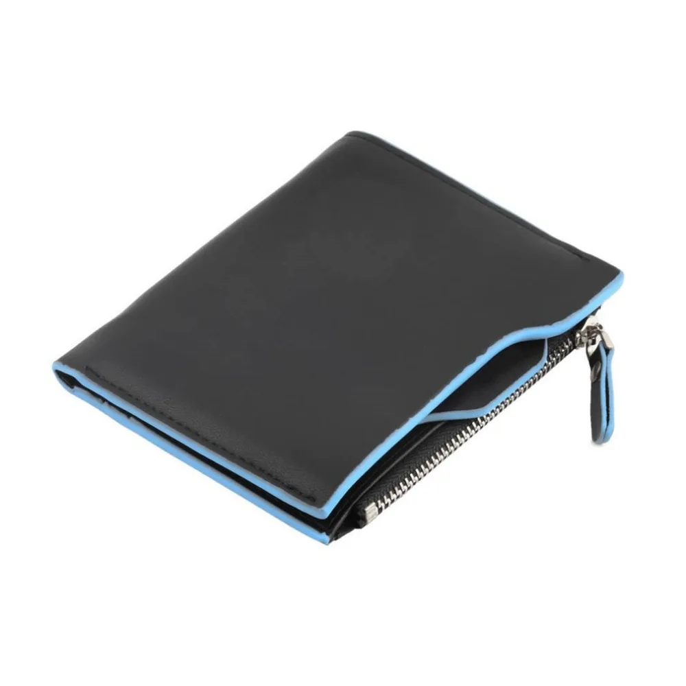

Men PU Leather Short Wallets ID Credit Card Holder Coin Purse Pockets Zipper Male Slim Coin Holder Money Bags