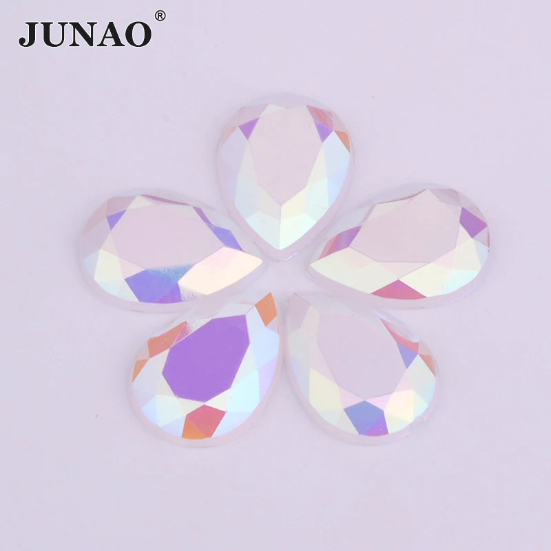 Стразы для рукоделия JUNAO 10x14 мм 13x18 опаловые AB кристаллы стразы в виде капли | Дом и