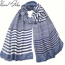 [Визуальные оси] Новое поступление, женский шарф в синюю полоску с принтом,, осенний сезон, 180*90 см, большой размер, модные длинные шарфы