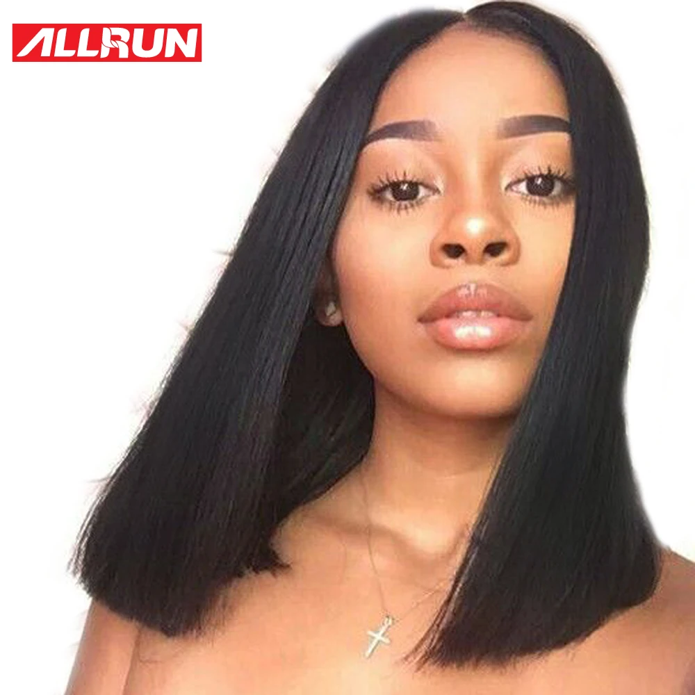 ALLRUN Lace Front 100% Human Hair Bob Wig European