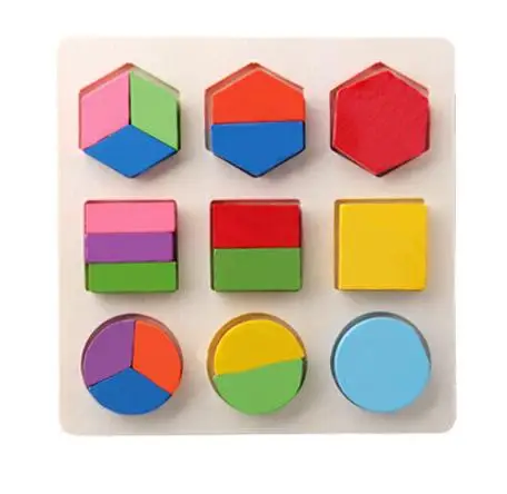 Детская деревянная Геометрическая доска-головоломка для раннего обучения, образовательная игрушка головоломки Монтессори, деревянные головоломки, игрушки для мальчиков - Цвет: Фиолетовый