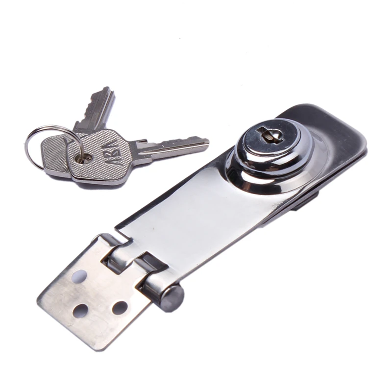 

3"(76mm) CHROME LOCKING HASP Gate/Door/Shed/Garage/Van/Padlock AUTO SELF LOCK