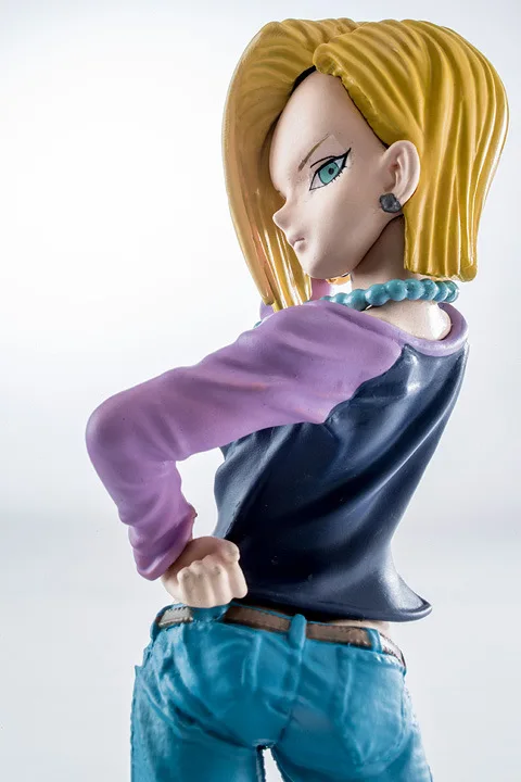 18 СМ Dragon Ball Z Android 18 Лазури Действие Фигура ПВХ Коллекция цифры игрушки для рождественский подарок brinquedos с Розничной коробка