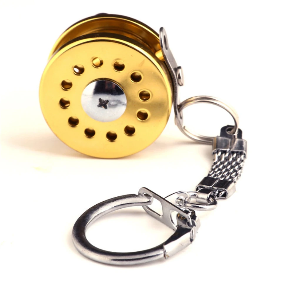 Buy Trolling Reel Model Fishing Reel Key Chain Gold