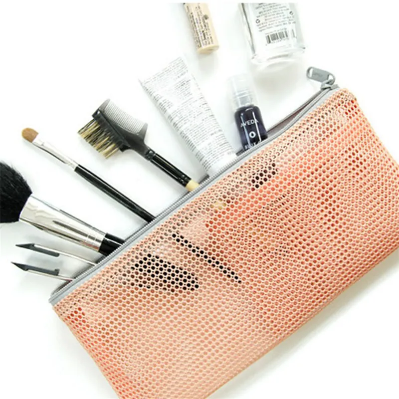 Casual Travel Wash Cosmetic Bag Wome Transparent Mesh Zipper Organizer Storag Make Up Makeup Case Pouch Toiletry Beauty Kit Box