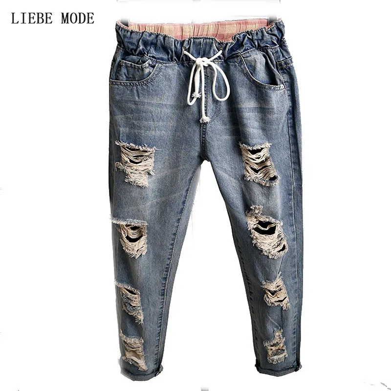 Online Get Cheap Ripping Jeans -Aliexpress.com Alibaba Group Boyfriend High Waist Jeans For Women Vintage Calca Jeans Femme 2017 Loose Harem Denim Pants Holes Hip Hop Ripped Jeans Mujer - Online Get Cheap Ripping Jeans -Aliexpress.com Alibaba Group