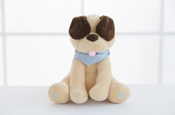 30 см Peek A Boo собака плюшевая кукла музыкальная собака с игрушка со звуком для ребенка