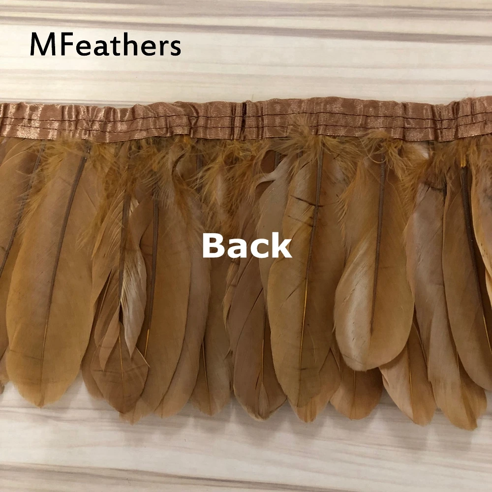 10 ярдов Золото гусиная утка перо планки 2 ярдов/шт 15 20 см 6 8 дюймов гуси бахрома