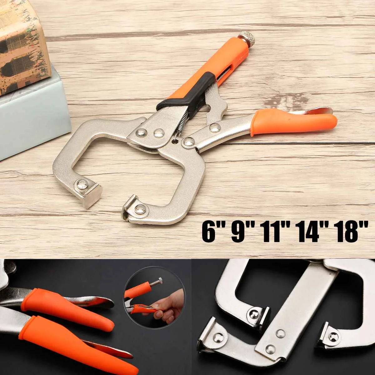 

6/9/11/14/18 Inch Alloy Steel C Style Clamps Piler Locking Pilers Bracket Vise Grip Welding Quick Release Pliers Hand Tool