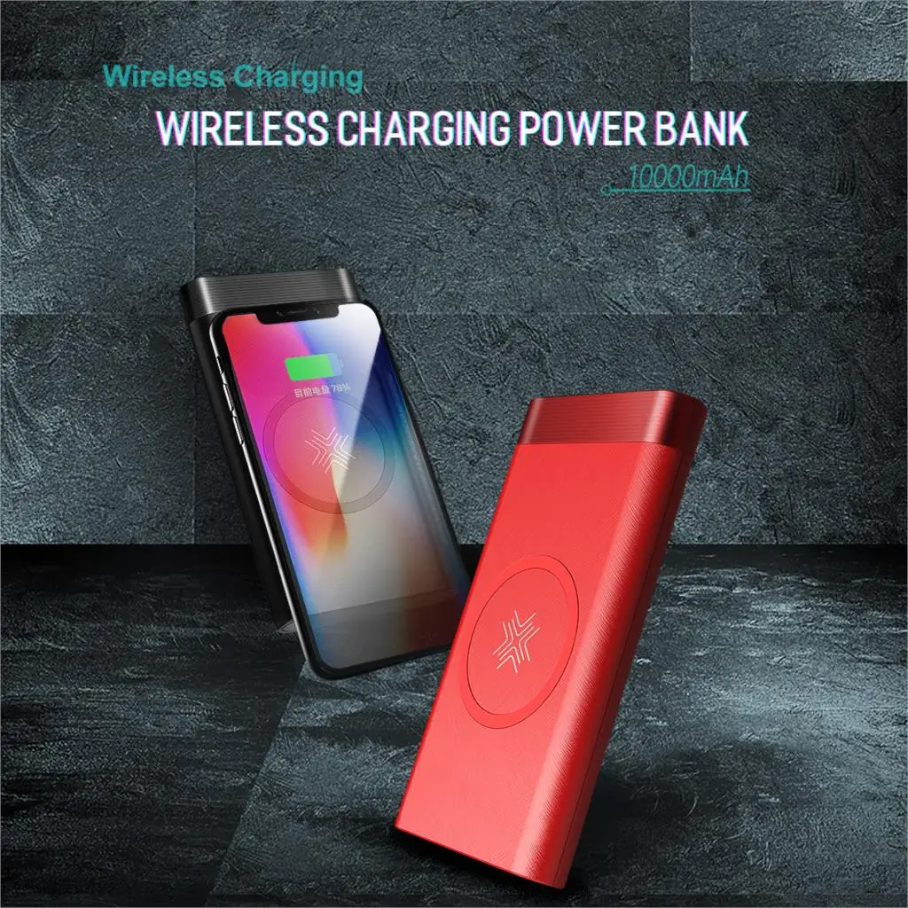 ROCK power Bank 10000 мАч QI Беспроводное зарядное устройство Портативный внешний аккумулятор встроенный внешний аккумулятор для iPhone X 8 samsung S8 S9 Plus