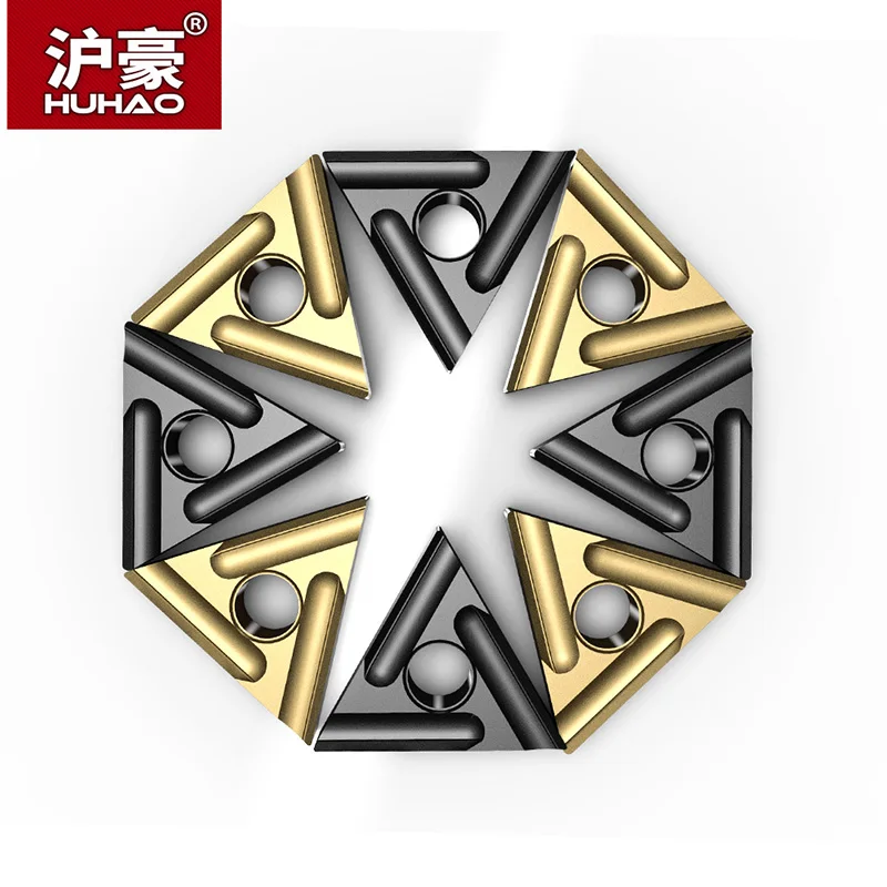 HUHAO 1 pc CNC Blade Triangle Slotting Lathe Insert Triangular Slotted Outer Hole Inner For Steel HRC45 Degree