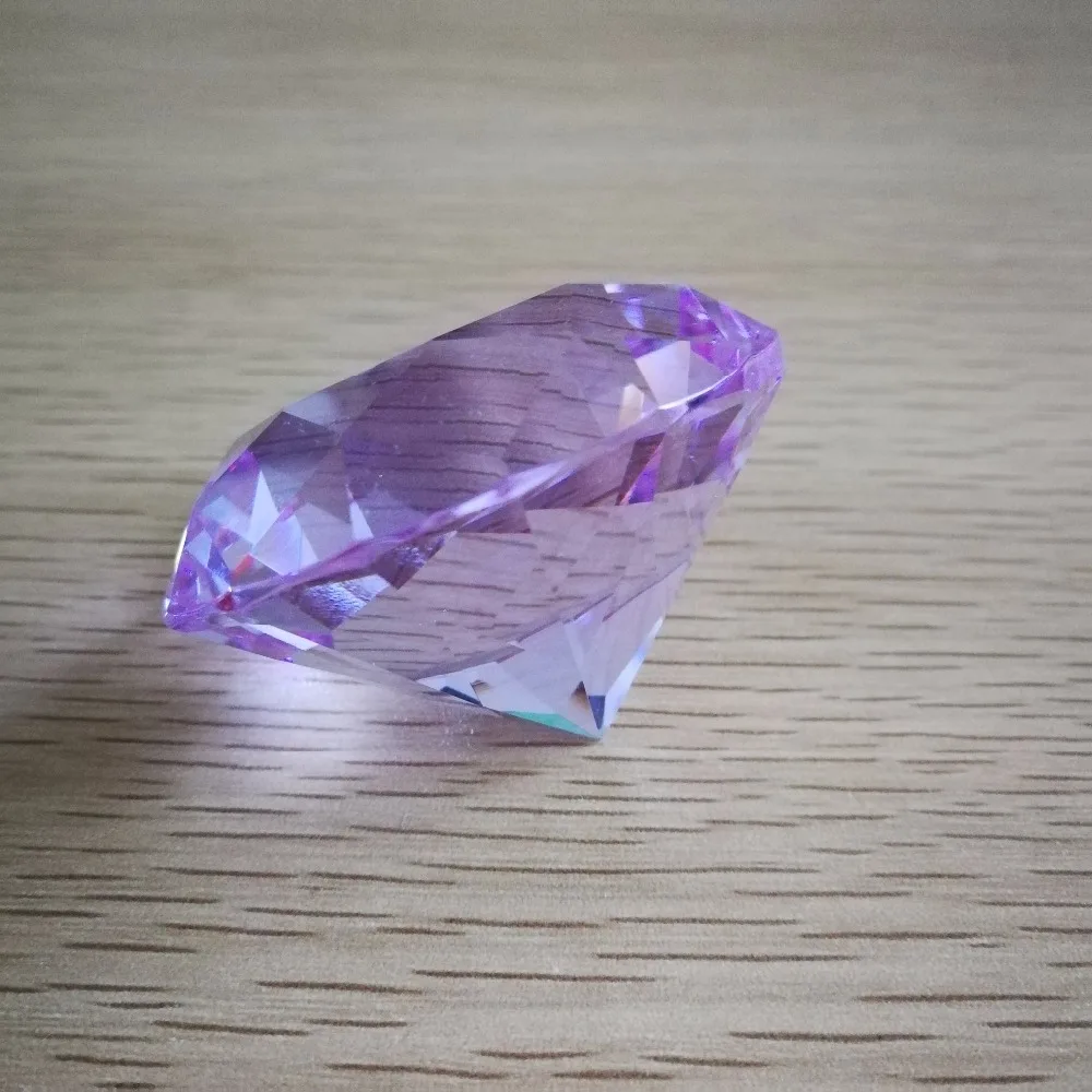 50mm Lilac 2 pieces crystal Crystal Glass Diamond Paperweight Crystal Souvenir for Wedding
