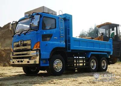 LESU RC HN 6*6 Hydraulic Dumper Truck 3 Axle Model Car Motor ESC 1/14 Tmy   TH02002