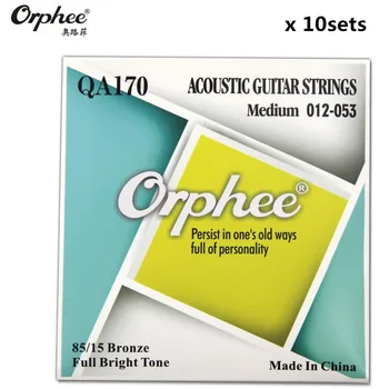 

Orphee QA170 012-053 Acoustic Guitar Strings 80/15 Bronze Hexagonal alloy Vacuum Packaging guitar parts accessories 10 sets