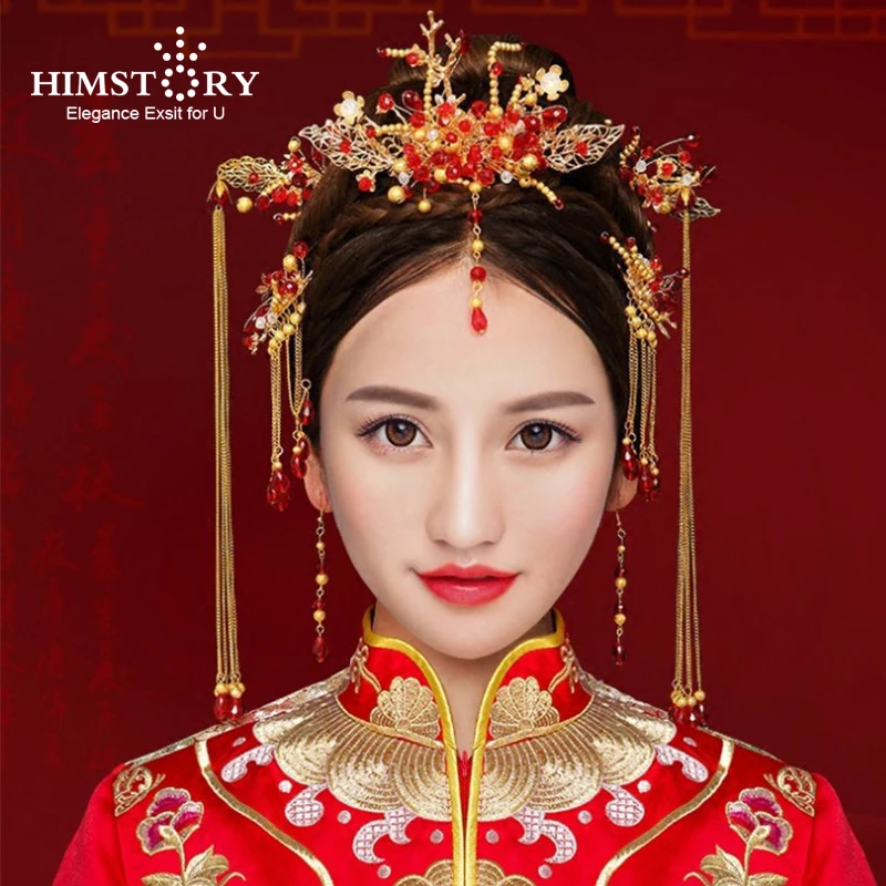 

Himstory Handmade Chinese Classic Headpiece Hair Combs Chinese Vintage National Hair Accessories Wedding Bride Hair Accessories
