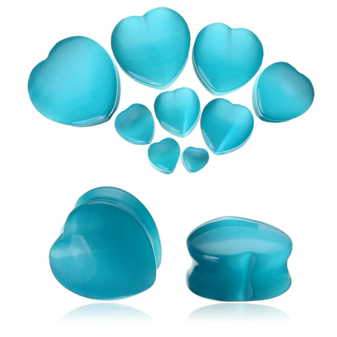 1 Pair Shellhard Heart Shaped Stone Ear Plug Fashion Flesh Tunnel Ear Expander Stretcher For Women Femme Jewelry