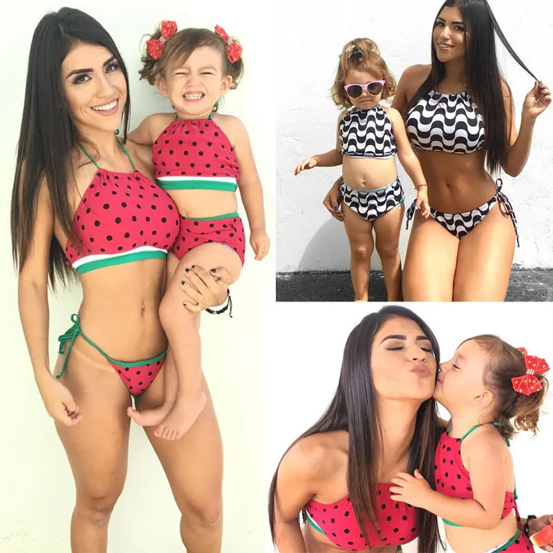2017 Family Triangle bikinis Set Mother Daughter Brazilian
