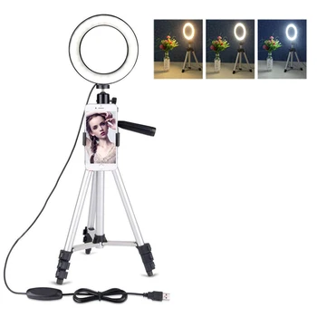 

Photo Studio Video LED Beauty Ring Light Phone Photography Dimmable Ring Lamp+Tripod for Selfie/Live Show/Fill-in Light
