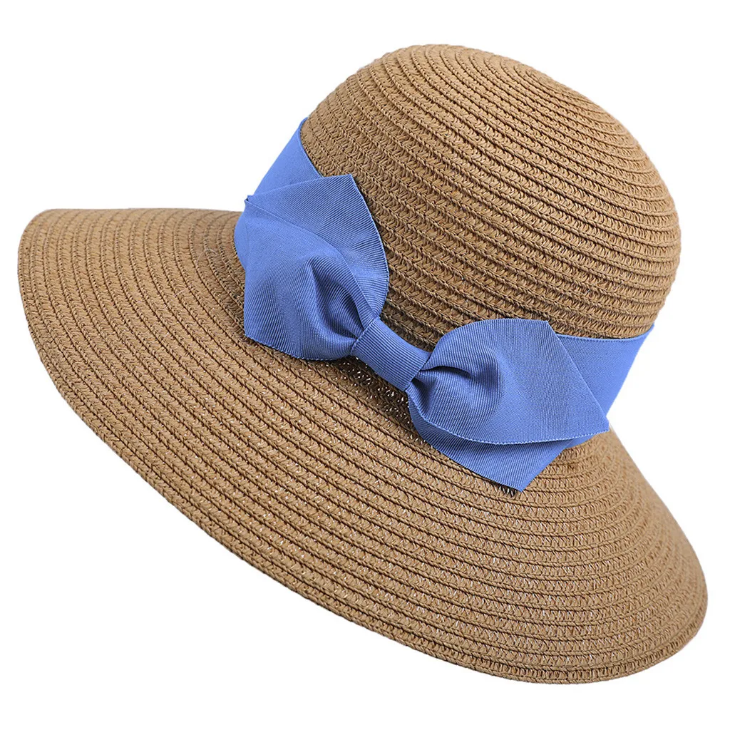 Fashion Beautiful Adult Cap Bow Straw hat Summer Sun Beach Girl Women Hats For Women Kentucky Derby Hats*1