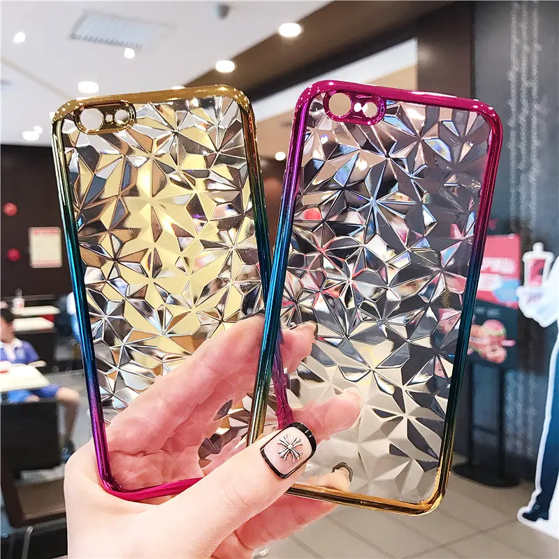 

3D Gradient Diamond Plating Soft TPU Cover Phone Case For Samsung Galaxy M20 M10 A70 A50 A30 S10e S9 S8 Plus J4 J6 A6 Plus 2018