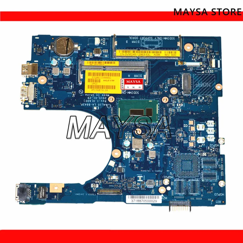 

CN-0M94D0 M94D0 FOR Dell INSPIRON 5458 5558 5758 SERIES Laptop Motherboard AAL10 LA-B843P REV:1.0(A00) 3205U VGA mainboard