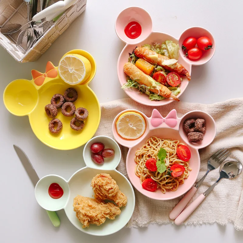 Детская мода Керамика Посуда младенческой тарелка для Кормление малыш тарелки для фруктов 5 цветов детская посуда