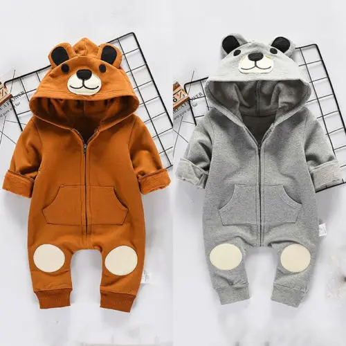 hooded romper baby boy