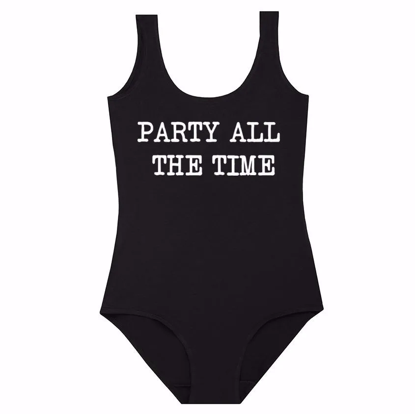 PARTY ALL THE TIME summer women style ONE PIECE GIRL bodysuits bathing suit Jumpsuits Rompers hot beachwear sexy playsuit sexy bodysuit