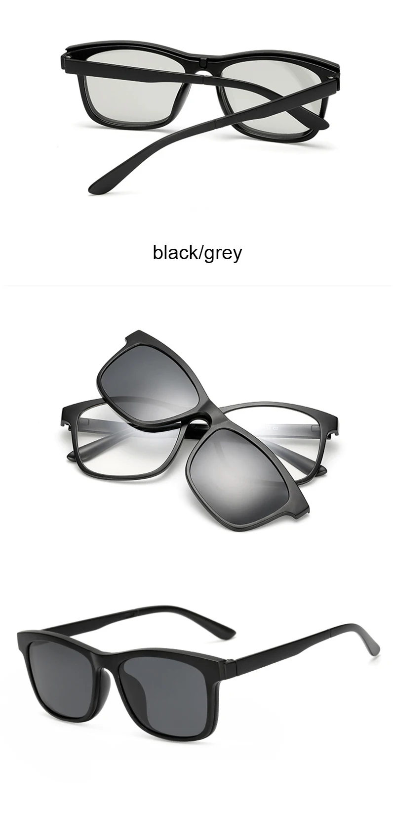 3D Магнитные поляризованные солнцезащитные очки с клипсой для вождения, оправа для очков, зеркальные линзы, спортивные уличные очки TR90, Классические Оправы