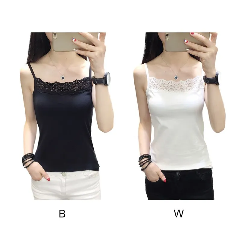 Женские модные однотонные летние топы, Silm Fit Haut Femme, повседневное соблазнительное кружевное шитье, Camisole, полиэстер, женские топы