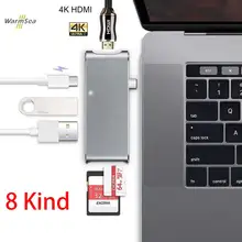 USB 3.1 Type C To HDMI VGA Gigabit Ethernet LAN RJ45 Adapter HUB Dock Dongle With USB-C Thunderbolt 3 charging for Macbook Pro