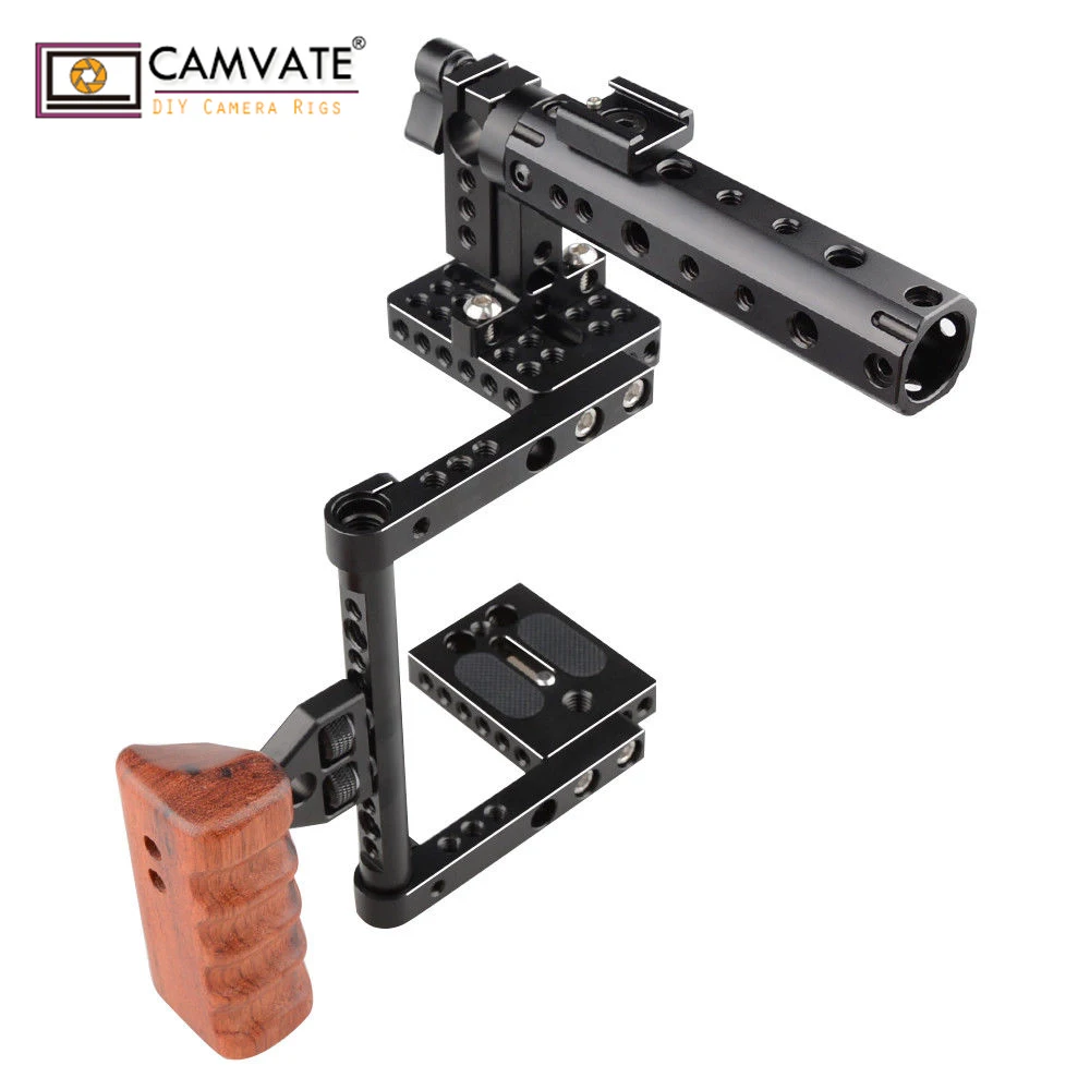 Камера CAMVATE DSLR клетка Верхняя ручка деревянная рукоятка для 600D 70D 80D c1325 (правая