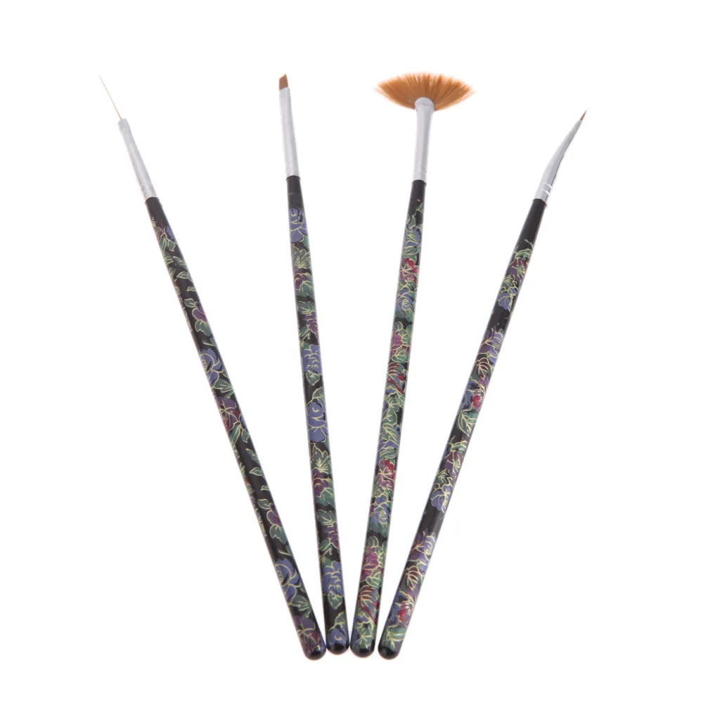 

4Pcs UV Gel Polish Painting Drawing Nail Brush Set Professional DIY Salon Home Use Nail Liner Nail Art Design Pen Manicure Tools