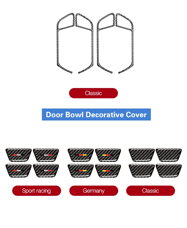 Углеродное волокно интерьер автомобиля дверные ручки крышки отделка наклейки для дверного кармана украшение для Audi A4 2009- автомобильные аксессуары Стайлинг
