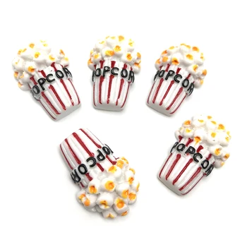 

10PCS Mini Popcorn Accessories Decor Figurine Cabochon Toys Resin Food Craft Dollhouse/Miniatures DIY Phone Case