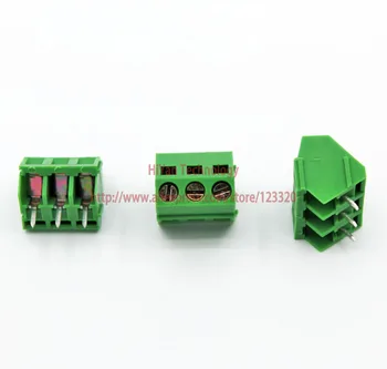 

(50pcs/lot) PCB Screw Terminal Block Connector KF103-3P pitch:5.08MM/0.2inch Green 5mm KF103 3Pins