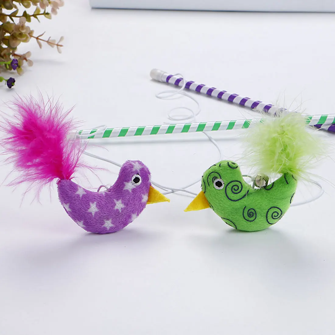 Cat Toys Feather Cute Funny Colorful Rod Teaser Wand Plastic Pet Toys 1PC for Cats Interactive Stick Cat Supplies Cat Toys Feather Cute Funny Colorful Rod Teaser Wand Plastic Pet Toys 1PC for Cats Interactive Stick Cat Supplies
