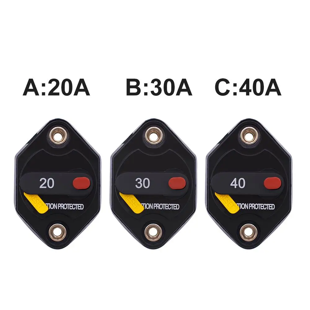 

Car Modification Self-Restoring Recoverable Circuit Breaker Manual Reset + Switch 20a 30a 40a