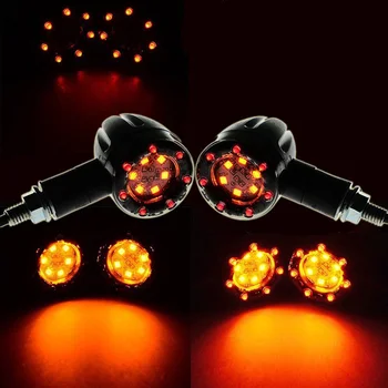 

Black 2x Universal Motorcycle LED Turn Signal Indicators light Running Lamp