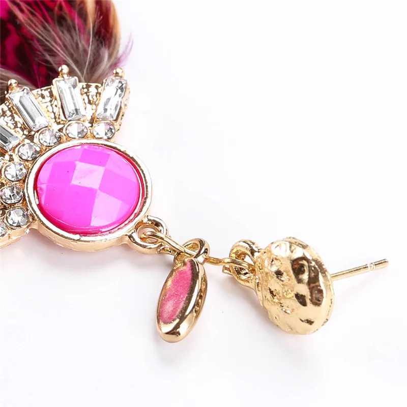 Unique Exaggerated Feather Sector Shape Earring Fashion Handmade Earring For Women Personalized Jewel ET45 (5)