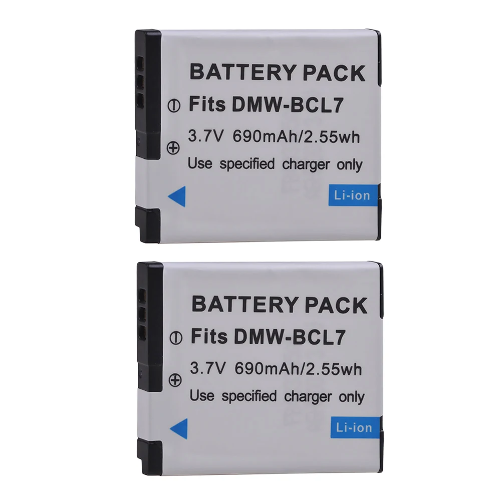 PowerTrust 2 шт. DMW-BCL7 690 мАч BCL7 BCL7E батарея для камеры Panasonic Lumix DMC-F5 DMC-FH10 DMC-FS50 DMC-SZ10 DMC-SZ9 SZ8 |