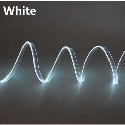 Неоновый светильник 3 В/5 В/12 В, 6 мм, с пришитыми краями, EL Wire, светодиодный светильник для танцевальной вечеринки, автомобильный светильник s, неоновый светодиодный светильник, гибкий, 2,3 мм, светодиодная лента - Испускаемый цвет: White