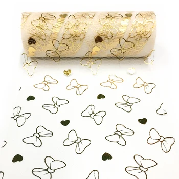 

10yard Glitter Butterfly Heart printed Tulle Roll Spool Fabric DIY Sewing Mesh Tutu Skirt Dress Baby Shower Wedding Party Supply
